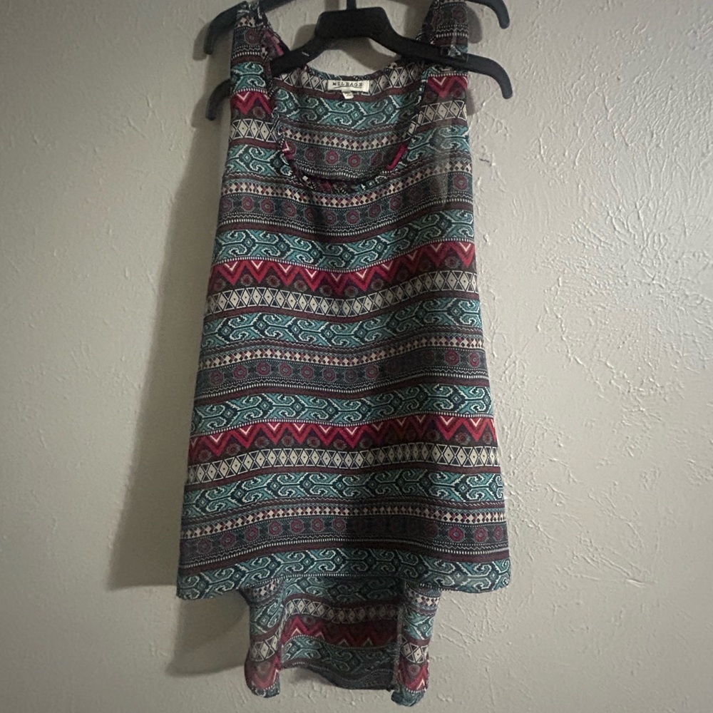 Patterned Sleeveless Top - Multicolor